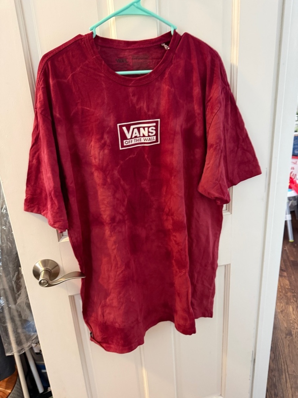 Vans Men's Burgundy Tie-Dye Logo Short Sleeve Tee